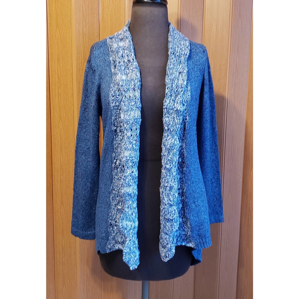 Ponsesa size small blue crochet cardigan